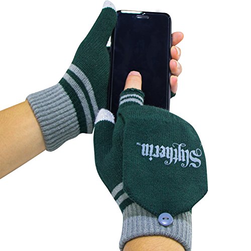 Cinereplicas - Harry Potter - Guantes - Mitones Removibles - Mitones de Pantalla táctil - Licencia Oficial - Casa Slytherin - Verde y Gris Cinereplicas - Harry Potter - Guantes - Mitones Removibles - Mitones de Pantalla táctil - Licencia Oficial - Casa Slytherin - Verde y Gris