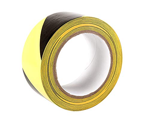 Cinta de advertencia de peligro - 33 M x 50 mm - Cinta adhesiva de adhesivo - alta calidad rollo por gocableties (Negro/Amarillo)