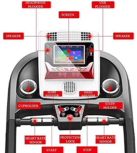 Cinta de Correr Cinta de Correr eléctrica Plegable, inclinable 15º, LCD de 5 Pulgadas, con portavasos, Velocidad máxima 16 km/h, Adecuada para Equipos de Fitness domésticos y de Oficina