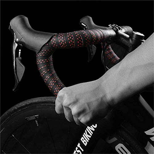 Cinta de manillar de bicicleta de carretera de 2 piezas, cinta de manillar de bicicleta antideslizante, bicicleta de ciclismo con amortiguación y envoltura de mango cómodo (Rojo) Cinta de manillar de bicicleta de carretera de 2 piezas, cinta de manillar de bicicleta antideslizante, bicicleta de ciclismo con amortiguación y envoltura de mango cómodo (Rojo)