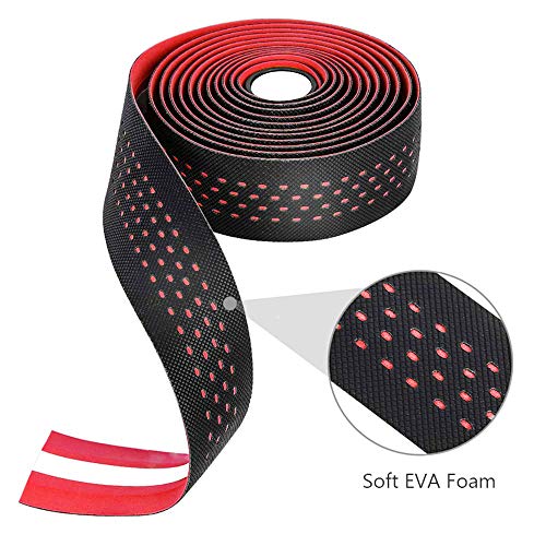 Cinta de manillar de bicicleta de carretera de 2 piezas, cinta de manillar de bicicleta antideslizante, bicicleta de ciclismo con amortiguación y envoltura de mango cómodo (Rojo) Cinta de manillar de bicicleta de carretera de 2 piezas, cinta de manillar de bicicleta antideslizante, bicicleta de ciclismo con amortiguación y envoltura de mango cómodo (Rojo)