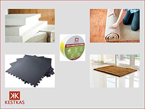 Cinta Doble Cara Extrafuerte para Alfombras - Moquetas - Césped Artificial - Cristal - Madera Barnizada - Plástico Liso - Poliestireno - Espuma Acústica - 48mm x 27m Cinta Doble Cara Extrafuerte para Alfombras - Moquetas - Césped Artificial - Cristal - Madera Barnizada - Plástico Liso - Poliestireno - Espuma Acústica - 48mm x 27m