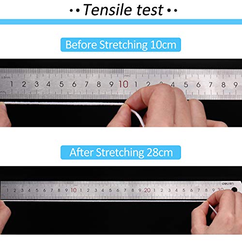 Cinta Elástica 150 m/ 164 Yardas x 3 mm Banda Elástica Desechable Correa de Orejas Cuerdas de Accesorios de DIY Ropa Cuerda Redonda Blanca para Costura y Manualidades Cinta Elástica 150 m/ 164 Yardas x 3 mm Banda Elástica Desechable Correa de Orejas Cuerdas de Accesorios de DIY Ropa Cuerda Redonda Blanca para Costura y Manualidades