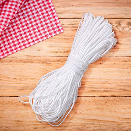 Cinta Elástica 150 m/ 164 Yardas x 3 mm Banda Elástica Desechable Correa de Orejas Cuerdas de Accesorios de DIY Ropa Cuerda Redonda Blanca para Costura y Manualidades Cinta Elástica 150 m/ 164 Yardas x 3 mm Banda Elástica Desechable Correa de Orejas Cuerdas de Accesorios de DIY Ropa Cuerda Redonda Blanca para Costura y Manualidades