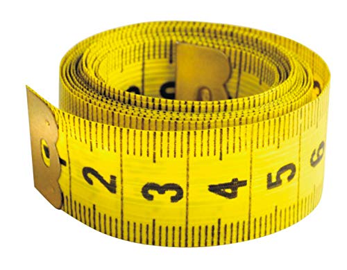 Cinta métrica costura amarilla. 150 x 2 cm. Metro de costura para sastre flexible, suave y plano. - REF. 795