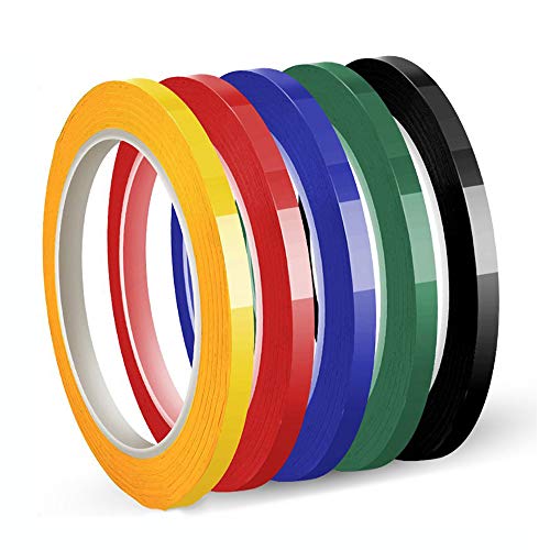 Cinta para Pizarra, Cinta Para Gráficos, Autoadhesiva, 5 mm x 50 m por Rollo, Paquete 5 Rollos (5 Colores) Cinta para Pizarra, Cinta Para Gráficos, Autoadhesiva, 5 mm x 50 m por Rollo, Paquete 5 Rollos (5 Colores)
