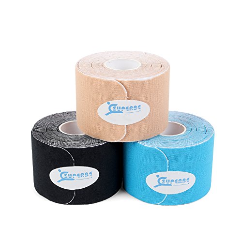 Cinta Precortada de Kinesiología (paquete de 3), Cinta deportiva elástica terapéutica para alivio del dolor, recuperación y fisioterapia, transpirable, resistente al agua, 5cm x 5m Cinta Precortada de Kinesiología (paquete de 3), Cinta deportiva elástica terapéutica para alivio del dolor, recuperación y fisioterapia, transpirable, resistente al agua, 5cm x 5m