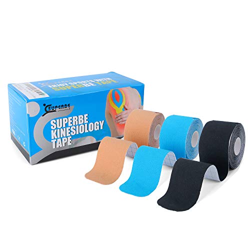 Cinta Precortada de Kinesiología (paquete de 3), Cinta deportiva elástica terapéutica para alivio del dolor, recuperación y fisioterapia, transpirable, resistente al agua, 5cm x 5m Cinta Precortada de Kinesiología (paquete de 3), Cinta deportiva elástica terapéutica para alivio del dolor, recuperación y fisioterapia, transpirable, resistente al agua, 5cm x 5m