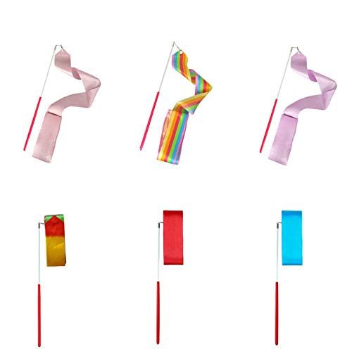 Cintas de Baile Cinta, 6 Piezas 2 Metros Cintas de Danza Gimnasias Rítmicas Streamers Cintas de Baile con Palos Twirling,para Niños Baile Artístico Gimnasia Entrenamiento Actividades Divertidas Cintas de Baile Cinta, 6 Piezas 2 Metros Cintas de Danza Gimnasias Rítmicas Streamers Cintas de Baile con Palos Twirling,para Niños Baile Artístico Gimnasia Entrenamiento Actividades Divertidas