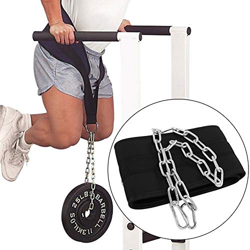 【 Cinturón de elevación con cadena de tracción, respaldo suave, equipo comercial de fitness odybuilding con cadena, cinturón con cadena, para pesas rusas para deportistas de barras (negro) 【 Cinturón de elevación con cadena de tracción, respaldo suave, equipo comercial de fitness odybuilding con cadena, cinturón con cadena, para pesas rusas para deportistas de barras (negro)