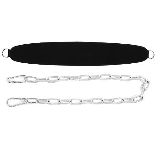 【 Cinturón de elevación con cadena de tracción, respaldo suave, equipo comercial de fitness odybuilding con cadena, cinturón con cadena, para pesas rusas para deportistas de barras (negro) 【 Cinturón de elevación con cadena de tracción, respaldo suave, equipo comercial de fitness odybuilding con cadena, cinturón con cadena, para pesas rusas para deportistas de barras (negro)