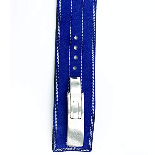 Cinturón de levantamiento de peso de cuero de vacuno de 2Fit, fitness, ejercicio, culturismo, levantamiento de peso, cinturón para espalda resistente, hombre, mujer, unisex, azul, Large Cinturón de levantamiento de peso de cuero de vacuno de 2Fit, fitness, ejercicio, culturismo, levantamiento de peso, cinturón para espalda resistente, hombre, mujer, unisex, azul, Large