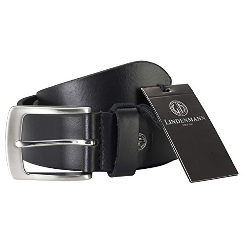 Cinturón de piel de búfalo auténtica para hombre de Lindenmann, talla XXL, color negro negro 145 cm Cinturón de piel de búfalo auténtica para hombre de Lindenmann, talla XXL, color negro negro 145 cm