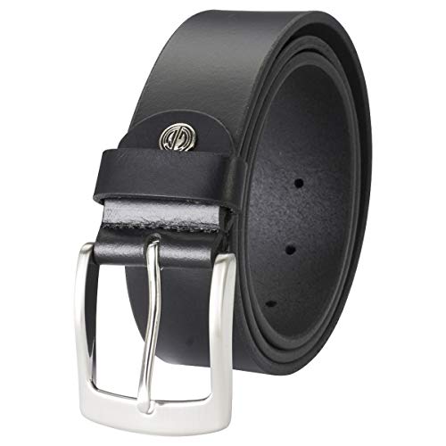 Cinturón de piel de búfalo auténtica para hombre de Lindenmann, talla XXL, color negro negro 145 cm Cinturón de piel de búfalo auténtica para hombre de Lindenmann, talla XXL, color negro negro 145 cm
