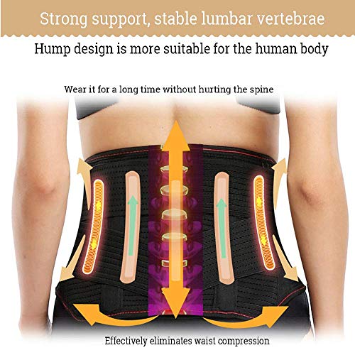 Cinturón de Refuerzo en la Espalda, Soporte Lumbar con Doble Banda de compresión Fuerte Tirantes de tracción Corrector de Postura Alivia la ciática, compresión de Calor Transpirable Ajustable Cinturón de Refuerzo en la Espalda, Soporte Lumbar con Doble Banda de compresión Fuerte Tirantes de tracción Corrector de Postura Alivia la ciática, compresión de Calor Transpirable Ajustable