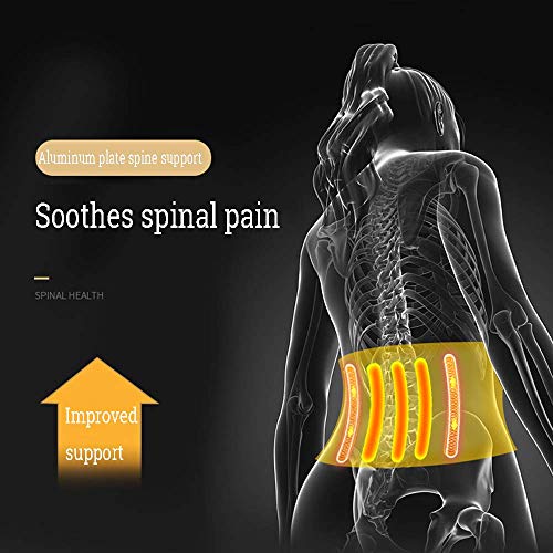 Cinturón de Refuerzo en la Espalda, Soporte Lumbar con Doble Banda de compresión Fuerte Tirantes de tracción Corrector de Postura Alivia la ciática, compresión de Calor Transpirable Ajustable