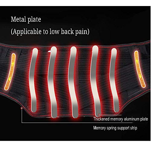 Cinturón de Refuerzo en la Espalda, Soporte Lumbar con Doble Banda de compresión Fuerte Tirantes de tracción Corrector de Postura Alivia la ciática, compresión de Calor Transpirable Ajustable Cinturón de Refuerzo en la Espalda, Soporte Lumbar con Doble Banda de compresión Fuerte Tirantes de tracción Corrector de Postura Alivia la ciática, compresión de Calor Transpirable Ajustable