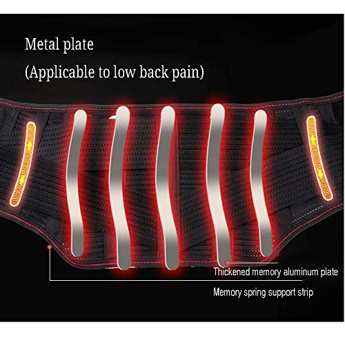 Cinturón de Refuerzo en la Espalda, Soporte Lumbar con Doble Banda de compresión Fuerte Tirantes de tracción Corrector de Postura Alivia la ciática, compresión de Calor Transpirable Ajustable