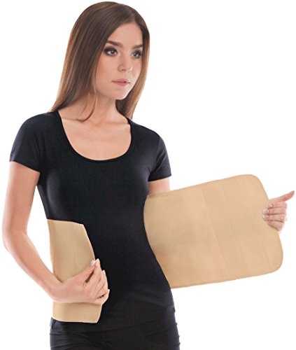 Cinturón elástico postoperatorio abdominal 24cm / Faja postparto y postoperatorio/Apoyo de los músculos abdominales y lumbosacro/Unisex/Medium Beige