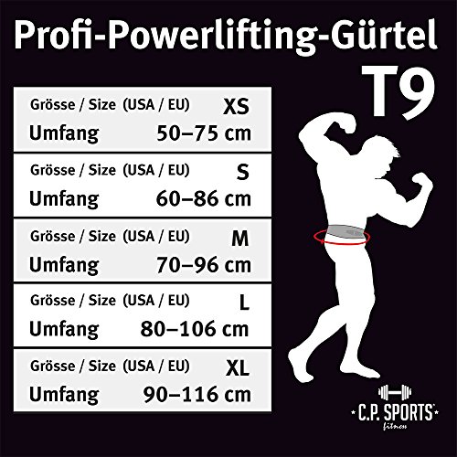 Cinturón profesional de levantamiento de potencia, levantamiento de pesas, culturismo, Profi Powerlifting, M = 85-95cm