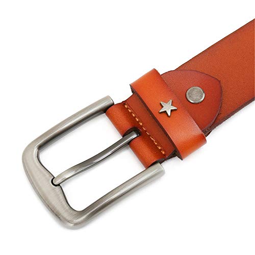 Cinturón Punk Cinturón de Cuero Unisex de Cuero con tachas para Hombres con Hebilla Ajustable Cinturón de Hip Hop para Mujeres/Hombres (Color : Brown, Size : 120cm) Cinturón Punk Cinturón de Cuero Unisex de Cuero con tachas para Hombres con Hebilla Ajustable Cinturón de Hip Hop para Mujeres/Hombres (Color : Brown, Size : 120cm)