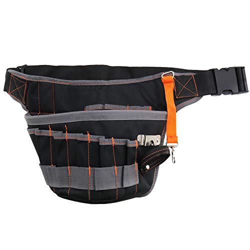 Cinturones de herramientas para construcción, construcción, electricistas, herramienta de muñeca, jardinería, multifunción, resistente, tela de poliéster 600D, color negro, impermeable Cinturones de herramientas para construcción, construcción, electricistas, herramienta de muñeca, jardinería, multifunción, resistente, tela de poliéster 600D, color negro, impermeable