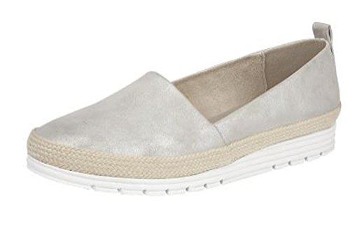 Cipriata Mocasines de Material Sintético para Mujer, Color Plateado, Talla 37 Cipriata Mocasines de Material Sintético para Mujer, Color Plateado, Talla 37