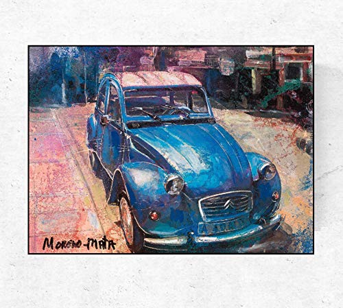 Citroën 2CV Azul Pintura Original Hecha A Mano