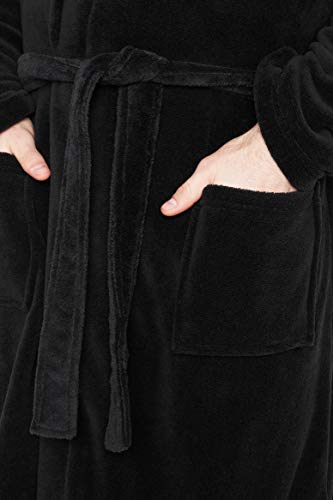 CityComfort Albornoz de Lujo para Hombre súper Suave para Hombre (L, Negro con Capucha) CityComfort Albornoz de Lujo para Hombre súper Suave para Hombre (L, Negro con Capucha)
