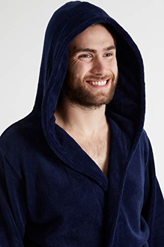 CityComfort Albornoz de Lujo para Hombre súper Suave para Hombre (M, Azul Marino con Capucha) CityComfort Albornoz de Lujo para Hombre súper Suave para Hombre (M, Azul Marino con Capucha)