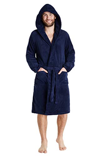 CityComfort Albornoz de Lujo para Hombre súper Suave para Hombre (M, Azul Marino con Capucha) CityComfort Albornoz de Lujo para Hombre súper Suave para Hombre (M, Azul Marino con Capucha)