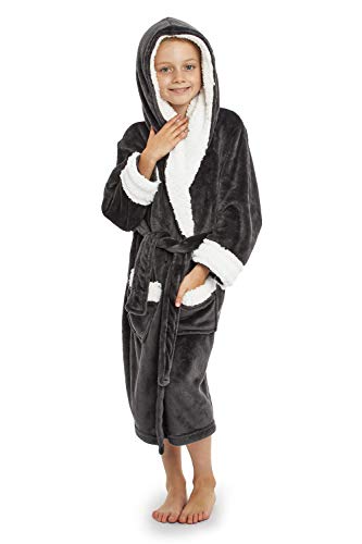 CityComfort Bata De Baño para Niños | Albornoz De Toalla De Baño De Peluche Super Suave (13-14 años, Gris) CityComfort Bata De Baño para Niños | Albornoz De Toalla De Baño De Peluche Super Suave (13-14 años, Gris)