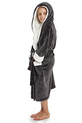 CityComfort Bata De Baño para Niños | Albornoz De Toalla De Baño De Peluche Super Suave (13-14 años, Gris) CityComfort Bata De Baño para Niños | Albornoz De Toalla De Baño De Peluche Super Suave (13-14 años, Gris)