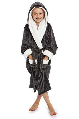 CityComfort Bata De Baño para Niños | Albornoz De Toalla De Baño De Peluche Super Suave (13-14 años, Gris) CityComfort Bata De Baño para Niños | Albornoz De Toalla De Baño De Peluche Super Suave (13-14 años, Gris)