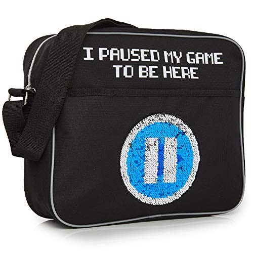 CityComfort I Paused My Game To Be Here Mochila Bandolera Con Lentejuela Reversible, Bolso Bandolera Grande Con Correa Larga Para Portátil, Mochilas Para Viaje Gimnasio Colegio, Regalos Para Gamers