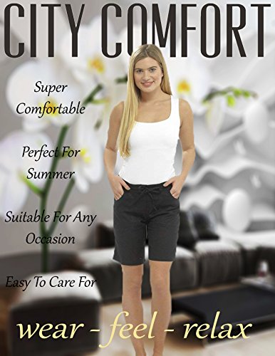 CityComfort Ladies Lino Pantalones Casual Holiday Elasticated Waist Womens Summer Pantalones Pantalones Cortos recortados con Bolsillos (22, Pantalones Cortos Negros) CityComfort Ladies Lino Pantalones Casual Holiday Elasticated Waist Womens Summer Pantalones Pantalones Cortos recortados con Bolsillos (22, Pantalones Cortos Negros)