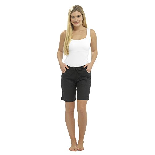 CityComfort Ladies Lino Pantalones Casual Holiday Elasticated Waist Womens Summer Pantalones Pantalones Cortos recortados con Bolsillos (22, Pantalones Cortos Negros) CityComfort Ladies Lino Pantalones Casual Holiday Elasticated Waist Womens Summer Pantalones Pantalones Cortos recortados con Bolsillos (22, Pantalones Cortos Negros)