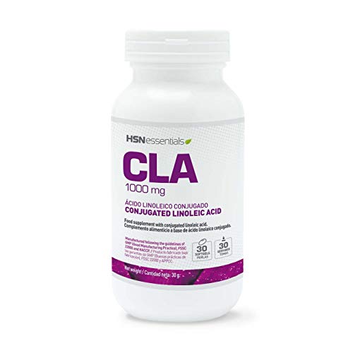 CLA 1000mg de HSN | Estandarizado para 80% de Ácido Linoléico Conjugado (Omega 6) | Suplemento para Perder Peso, Quemagrasas, Ideal para Definición | Sin Gluten, Sin Lactosa 30 Perlas