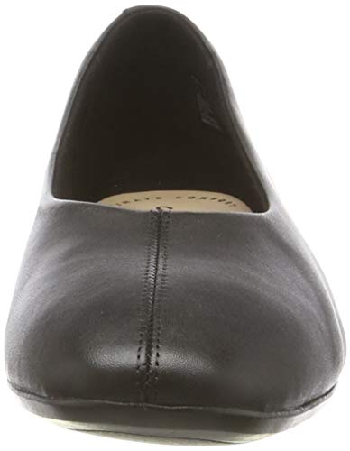 Clarks Chia Violet, Bailarinas para Mujer, Negro (Black Leather Black Leather), 40 EU