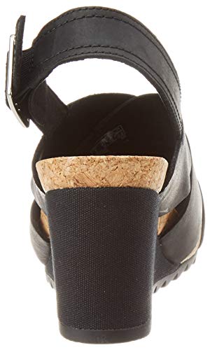 Clarks Flex Sand, Sandalias de Talón Abierto para Mujer, Negro (Black Leather Black Leather), 37 EU