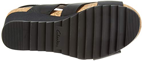 Clarks Flex Sand, Sandalias de Talón Abierto para Mujer, Negro (Black Leather Black Leather), 37 EU Clarks Flex Sand, Sandalias de Talón Abierto para Mujer, Negro (Black Leather Black Leather), 37 EU