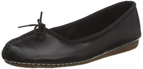 Clarks Freckle Ice, Bailarinas para Mujer, Negro (Black Leather), 43