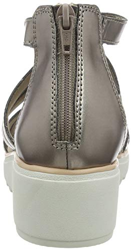 Clarks Jillian Nina, Sandalia con Pulsera para Mujer, Plateado (Pewter Metallic Pewter Metallic), 41 EU