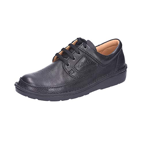 Clarks Nature II 111553 - Zapatos de Cordones de Cuero para Hombre, Color Negro, Talla 40