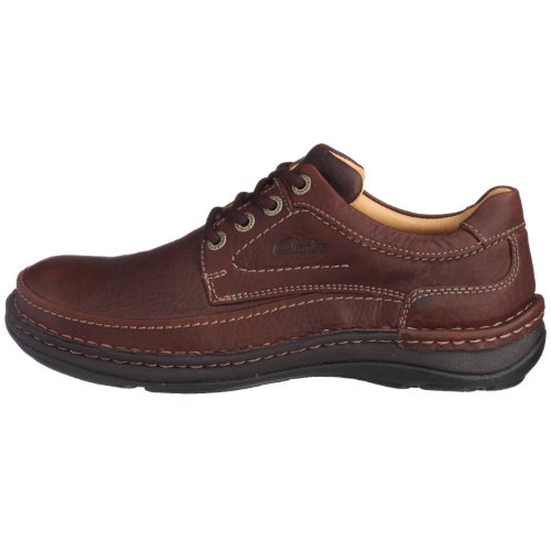 Clarks Nature Three 20339005 - Zapatos casual de cuero nobuck para hombre (Mahogany Leather), color marrón, talla 41