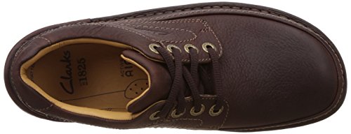 Clarks Nature Three 20339005 - Zapatos casual de cuero nobuck para hombre (Mahogany Leather), color marrón, talla 41