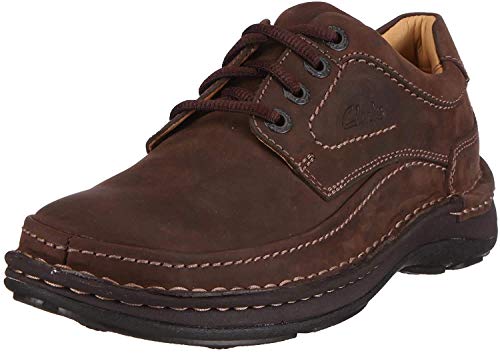Clarks Nature Three 20340682 - Zapatos casual de cuero nobuck para hombre, color marrón (Ebony Oily), talla 43