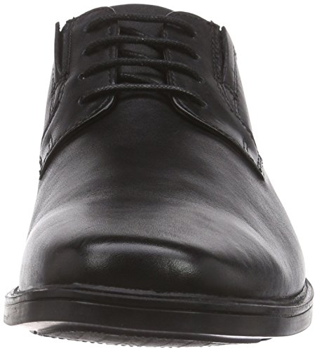 Clarks Tilden Plain, Zapatos Derby para Hombre, Negro (Black Leather), 48 EU