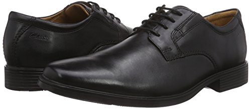 Clarks Tilden Plain, Zapatos Derby para Hombre, Negro (Black Leather), 48 EU