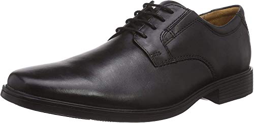 Clarks Tilden Plain, Zapatos Derby para Hombre, Negro (Black Leather), 48 EU